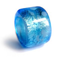 Blue and silver dread bead
