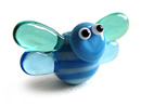 delilah the dragonfly lampwork bead in turquoise and blue glass