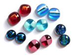 Dichroic, stringer and fused glass earring cabochons