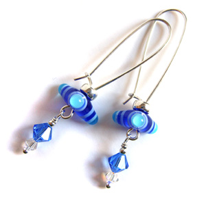 Blue trinity earrings