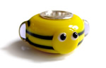 Betty the bee likes the Bee Gees.  Lampwork silver core glass bead 