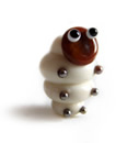 Wilbur loves chomping on leaves handmade lampwork witchetty grub bead