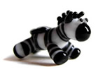 Zoolander zebra black and white handmade lampwork glass beads